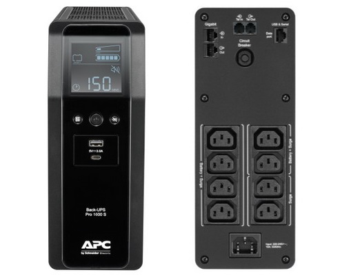 APC Back-UPS, 1600VA, Tower, 230V, 6x IEC C13 outlets, AVR - BX1600MI