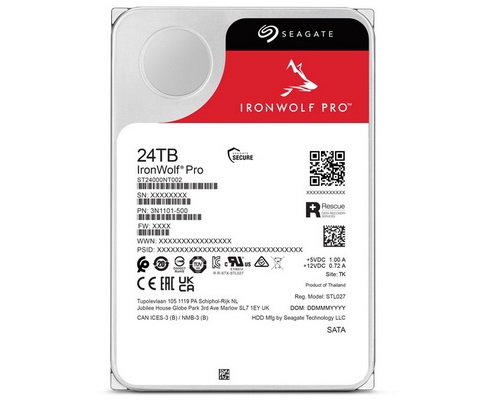 [ST24000NT002] Seagate IronWolf Pro 24TB SATA 6Gb/s HDD for NAS